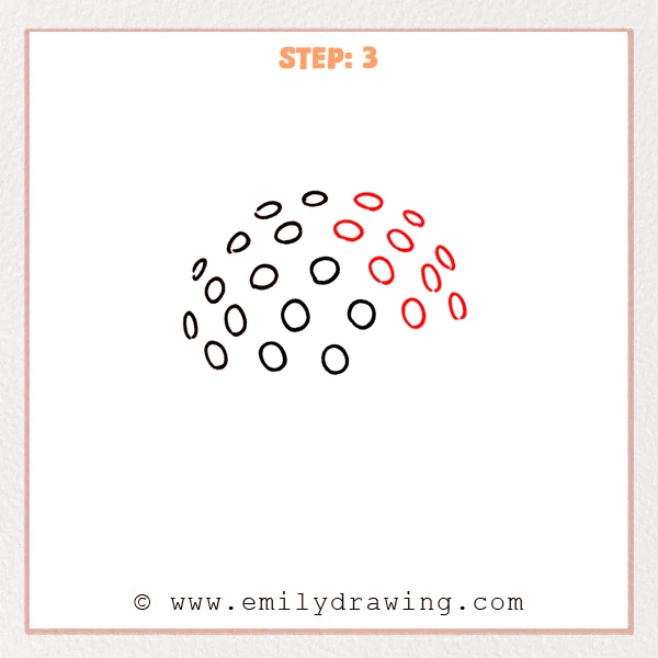 how to draw a golf ball - A golf ball drawing with additional ovals added on the upper-right edge to complete the dimple curve.